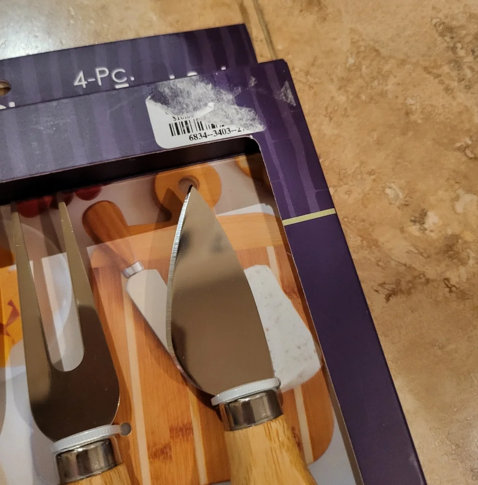 NIB Totally Bamboo Cheese Tool Set with Wooden Handles